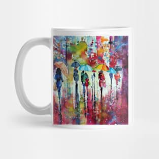 Rain, colours, people II Mug